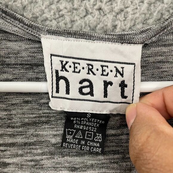 KEREN hart Gray Metallic Women S‎ Sequined Plunge Blouse - Picture 4 of 9